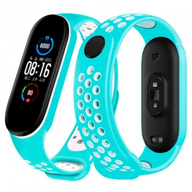 Ремешок для Xiaomi Mi Band 3/4 SPORT Mint/White