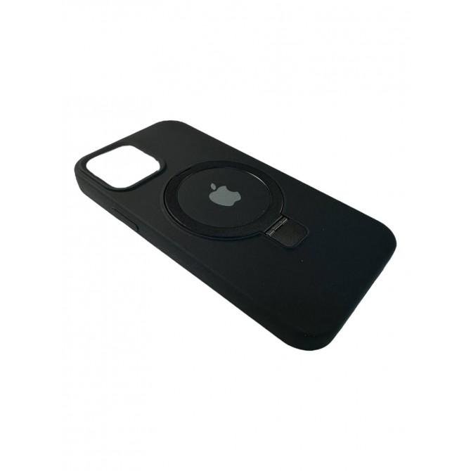 Силиконовый чехол (с кольцом) для iPhone 12/12 Pro Черный FULL-1