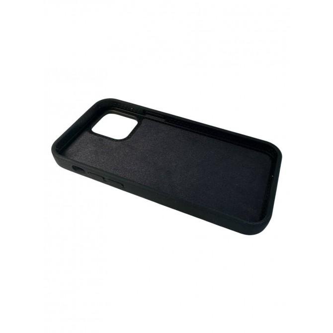 Силиконовый чехол (с кольцом) для iPhone 12/12 Pro Черный FULL-4
