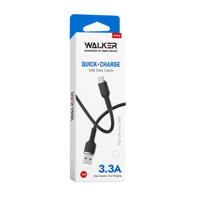 Кабель USB WALKER C795 Type-C Black-1