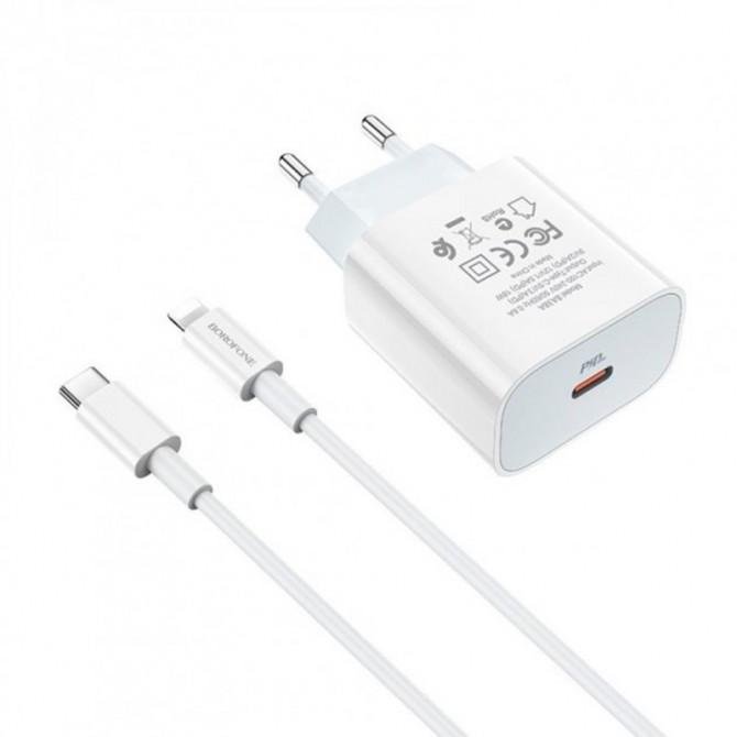МЗП 1USB + Type-C Borofone BA38A Plus PD+QC3.0 + Type-C to Lightning White