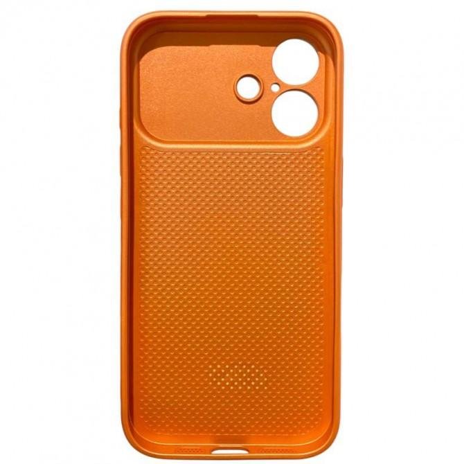 Накладка PC+Leather для iPhone 17 Помаранчевий-3