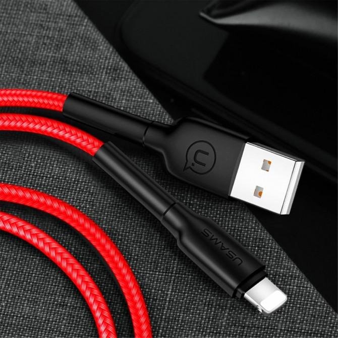 Кабель Usams U14 US-SJ259 Braided Lightning Data&Charging 1.2m Красный (SJ259USB02)-3