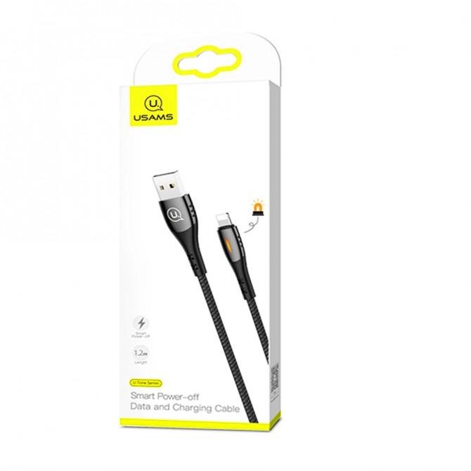 Кабель Usams U-Tone US-SJ344 Smart Power-off Lightning 1.2m Чёрный (SJ344USB01)-1