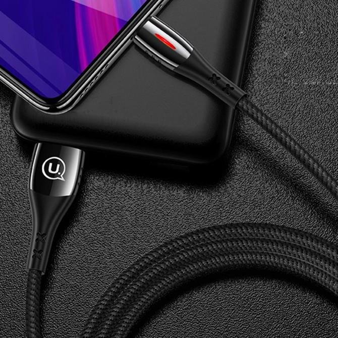 Кабель Usams U-Tone US-SJ346 Smart Power-off Micro 1.2m Чёрный (SJ346USB01)-1