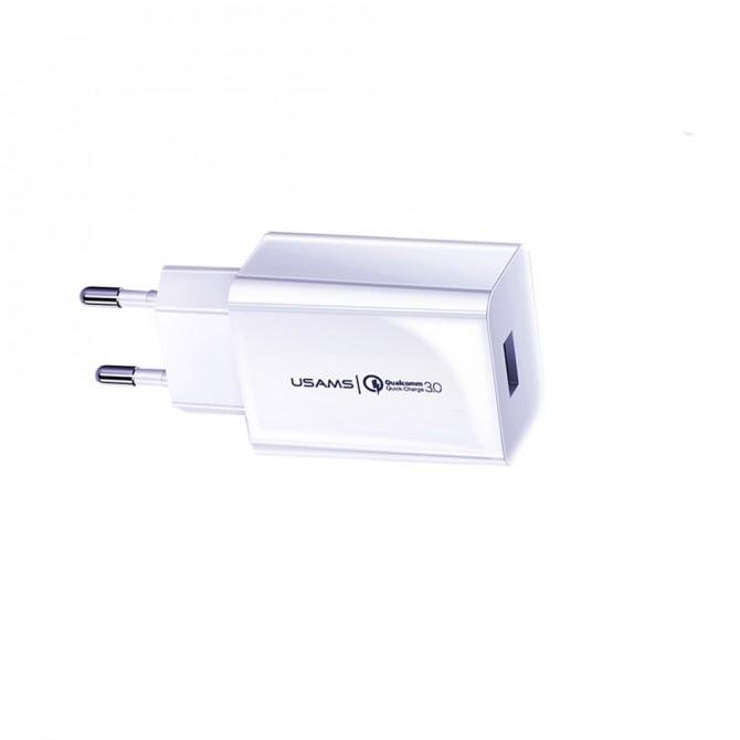 Мережевий зарядний пристрій Usams US-CC083 T22 Single USB QC 3.0Travel Charger Білий (CC83TC01)-1