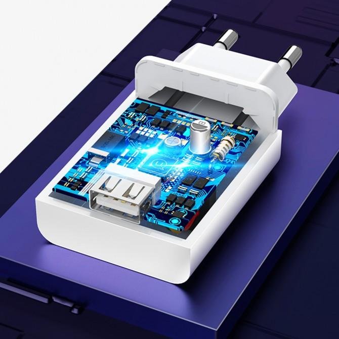 Мережевий зарядний пристрій Usams US-CC083 T22 Single USB QC 3.0Travel Charger Білий (CC83TC01)-2