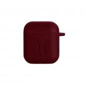 Чехол U-Like Silicone Protective Case For Airpods + Lock Bordo
