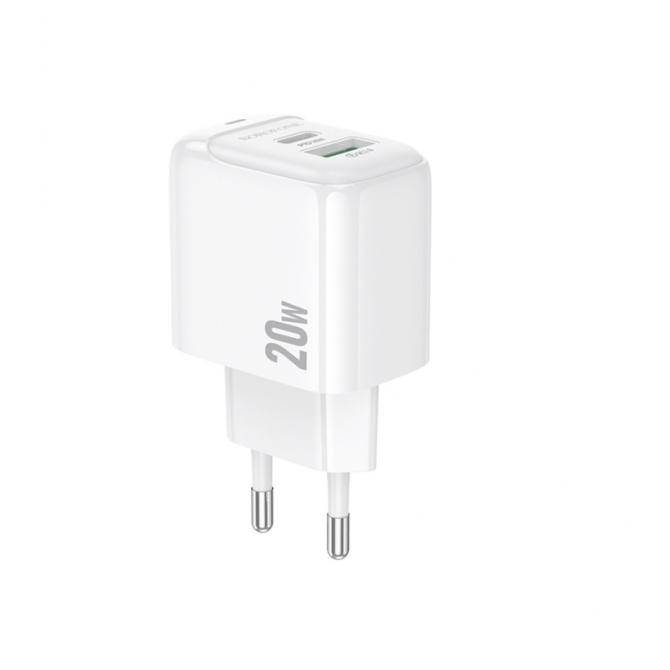 Сетевое ЗУ 1USB + Type-C Borofone BAS44A PD20W+QC3.0 White
