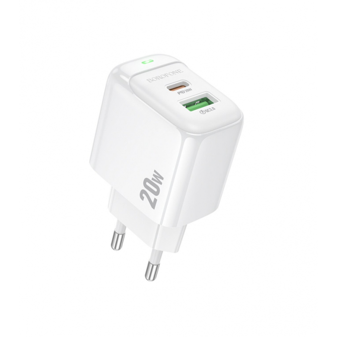 Сетевое ЗУ 1USB + Type-C Borofone BAS44A PD20W+QC3.0 White-1