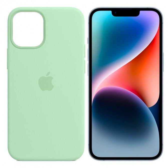 Оригинальный силиконовый чехол для iPhone 14 Pistachio FULL-1