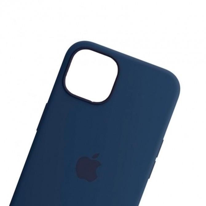 Оригинальный силиконовый чехол для iPhone 13 Pro Max Темно Синий FULL-2
