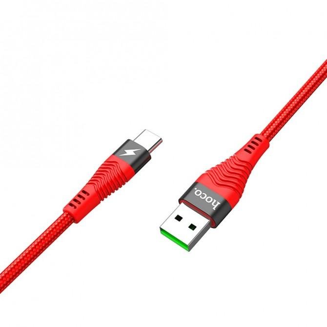 Кабель Hoco U53 5A Flash Type-C Red 1.2m-1