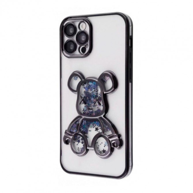 TPU чохол Cute Bear Liquid для iPhone 12 Pro Чорний