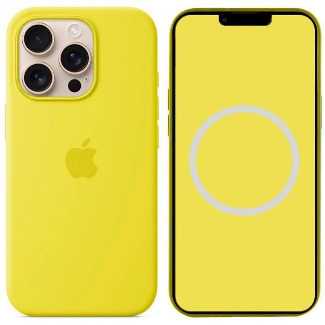 Силиконовый чехол для iPhone 16 Pro Max Yellow FULL-1