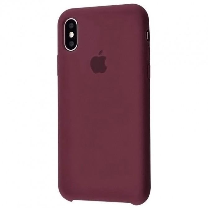 Оригинальный силиконовый чехол для iPhone X/Xs Сливовый