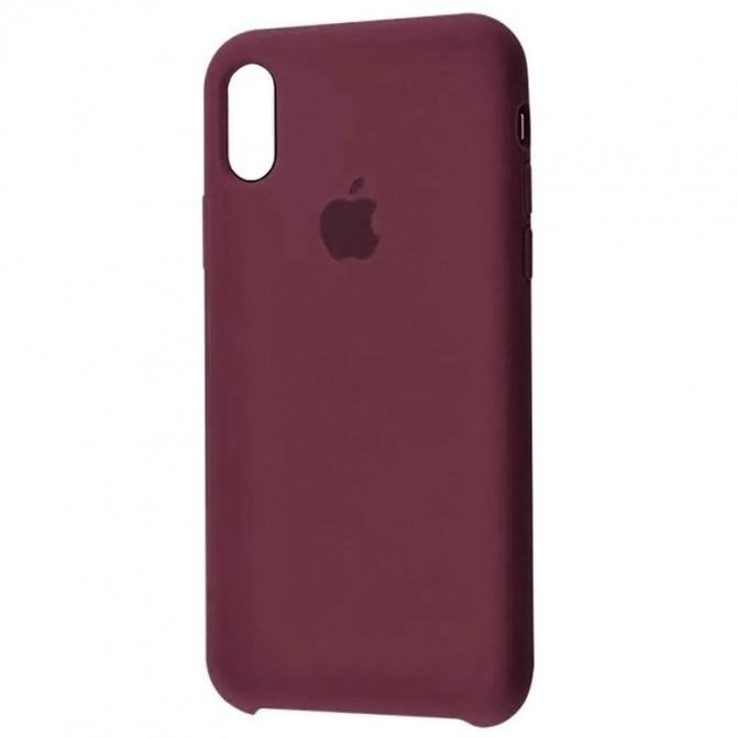 Оригинальный силиконовый чехол для iPhone X/Xs Сливовый-1