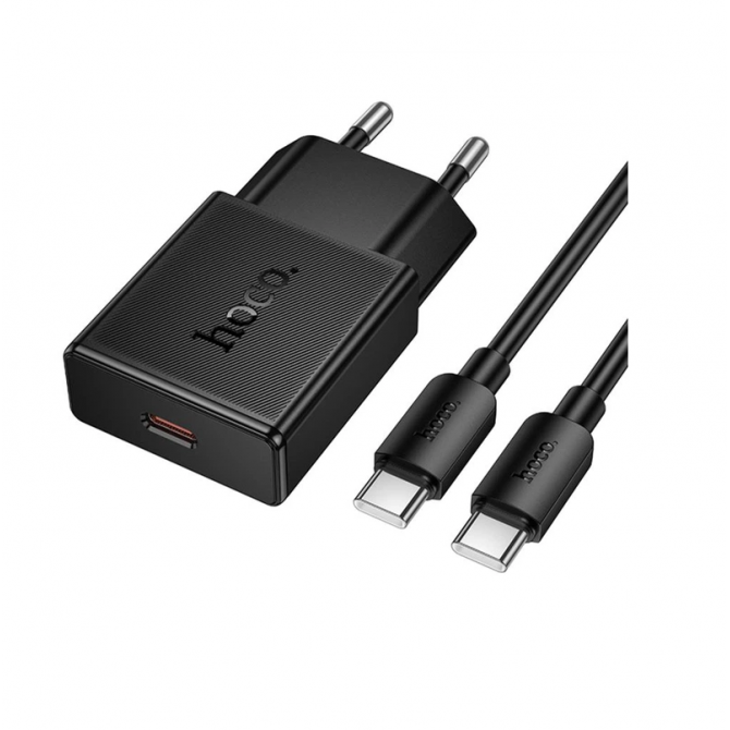 етевое зарядное устройство N72 Speed ultra-thin PD 20W/1 USB-C+ Type-C Cable Black