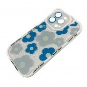 Чохол Flower Bush series for iPhone 15 Pro Max Blue/White Чохол Flower Bush series for iPhone 15 Pro Max Blue/White