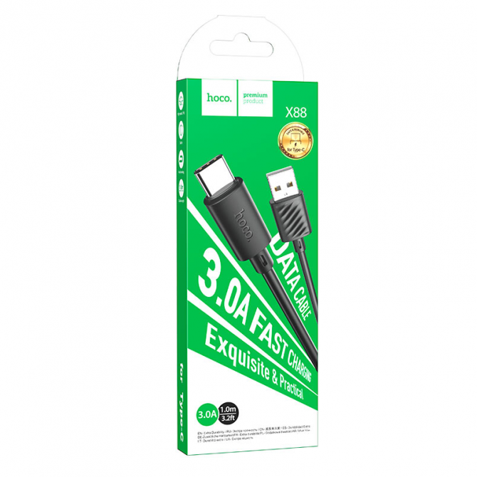Кабель Hoco X88 Gratified Type-C Black 1m-2