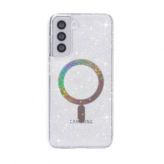 Чехол TPU Eclipse Sparkle (MagFit) для Samsung Galaxy S21 FE Прозрачный