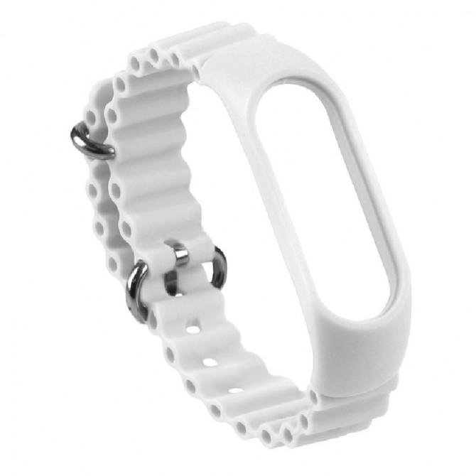 Ремінець для браслета Mi Band 5/6/7 (Ocean) White-2