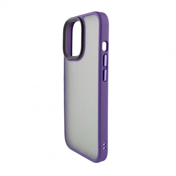 Чехол TPU+PC Metal Buttons для Apple iPhone 13 (6.1") Темно Фиолетовый-1