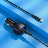 Автомобильное зарядное устройство BZ14A Black + Cable Type-C to Lightning 3A Black Автомобильное зарядное устройство BZ14A Black + Cable Type-C to Lightning 3A Black