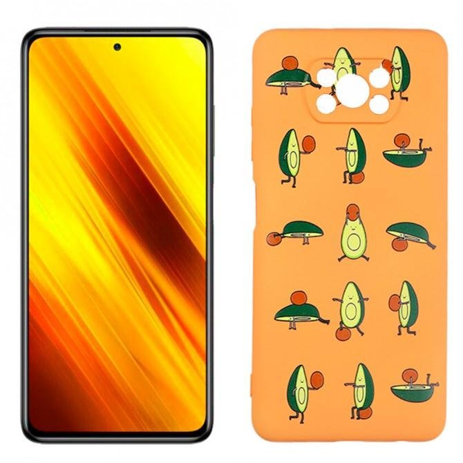 Чехол Funny Animals series для Xiaomi Poco X3 Orange Avocado