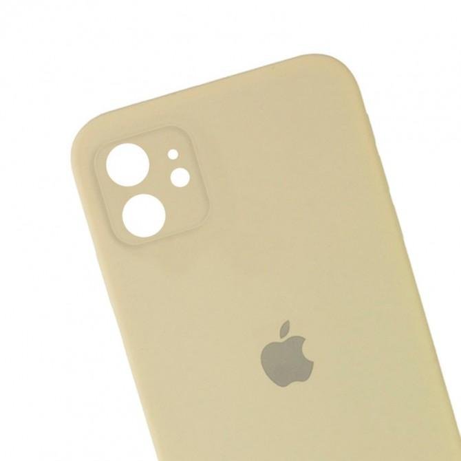 Оригінальний силіконовий чохол для iPhone 11 Бежевий FULL (SQUARE SHAPE)-1