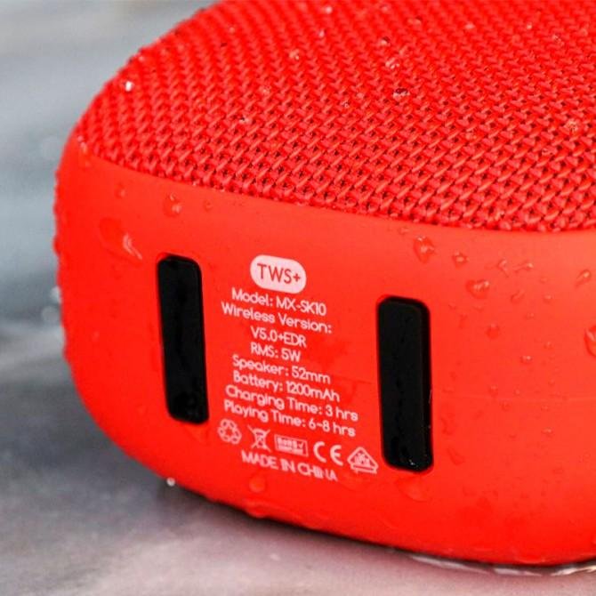 Портативна колонка MOXOM MX-SK10 (AUX/TF Card/Захист від вологи) Червоний-2