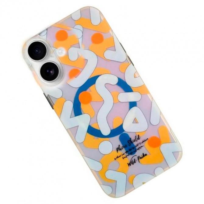 TPU чехол Pastel Chaos with MagSafe для Apple iPhone 16 (6.1") White-1