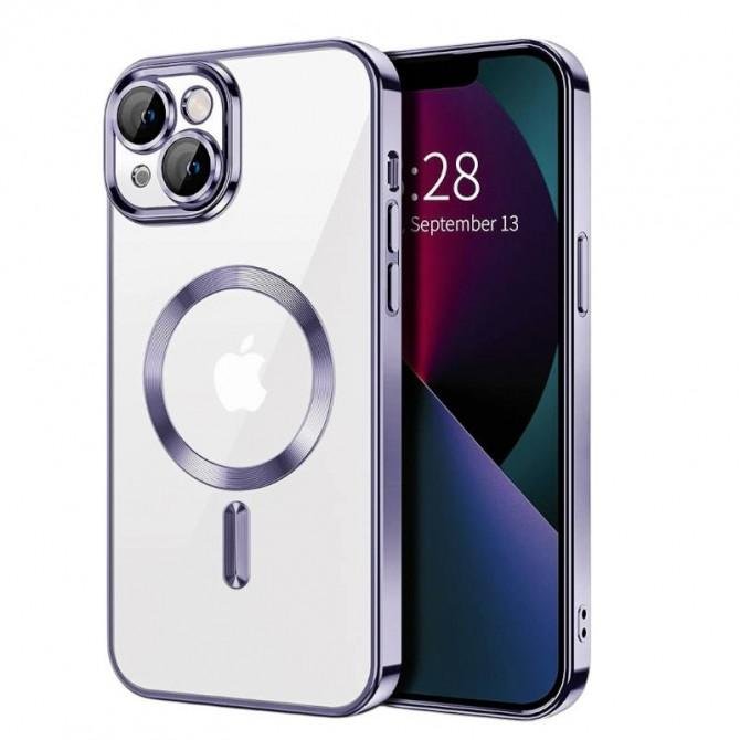 Силиконовый чехол SHINING with MagSafe для iPhone 14 Фиолетовый