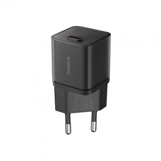 СЗУ 1Type-C Baseus GaN5S Fast Charger 1C 30W EU Cluster Black-1