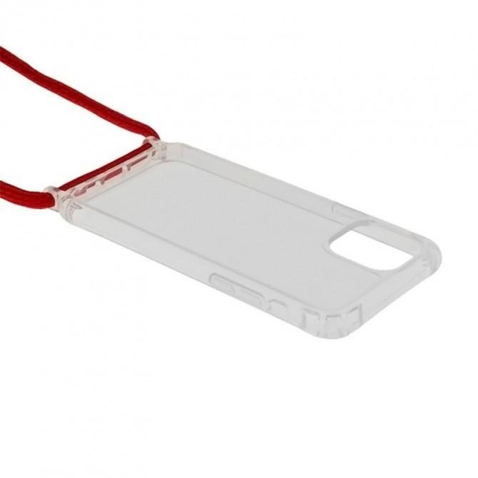 Чехол-накладка со шнурком Crystal Cord для iPhone 11 Pro Max Красный-3