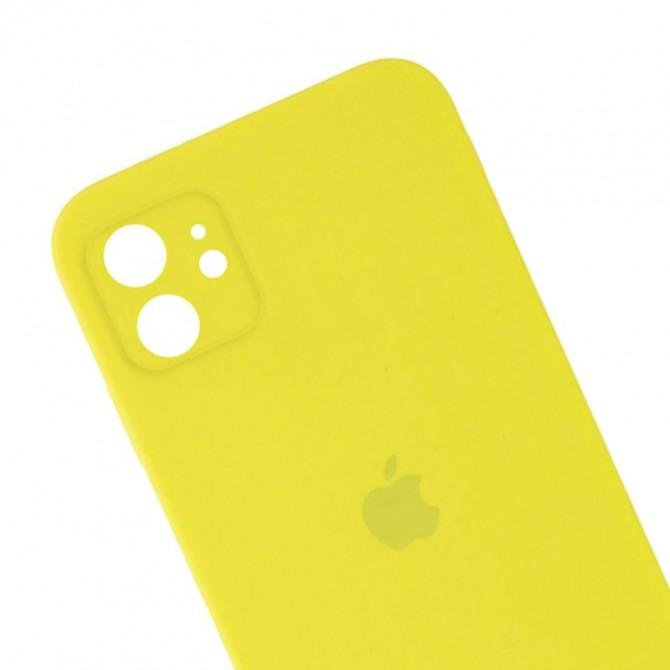 Cиликоновый чехол для iPhone 11 Ярко Желтый FULL (SQUARE SHAPE)-2