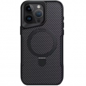 Чохол TPU+PC Metal Buttons with MagSafe Carbon Ring для Apple iPhone 15 Pro (6.1) Чорний