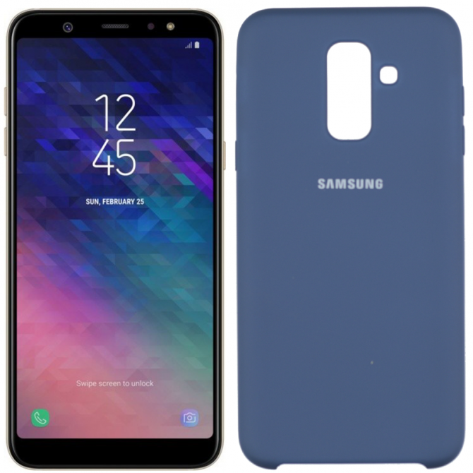 Чехол Soft Case для Samsung A605 Galaxy A6 Plus 2018 Синий