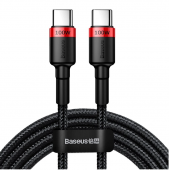 Кабель Baseus Cafule Type-C/Type-C PD2.0 (20V 5A) (CATKLF-AL91) Black/Red 2m Кабель Baseus Cafule Type-C/Type-C PD2.0 (20V 5A) (CATKLF-AL91) Black/Red 2m