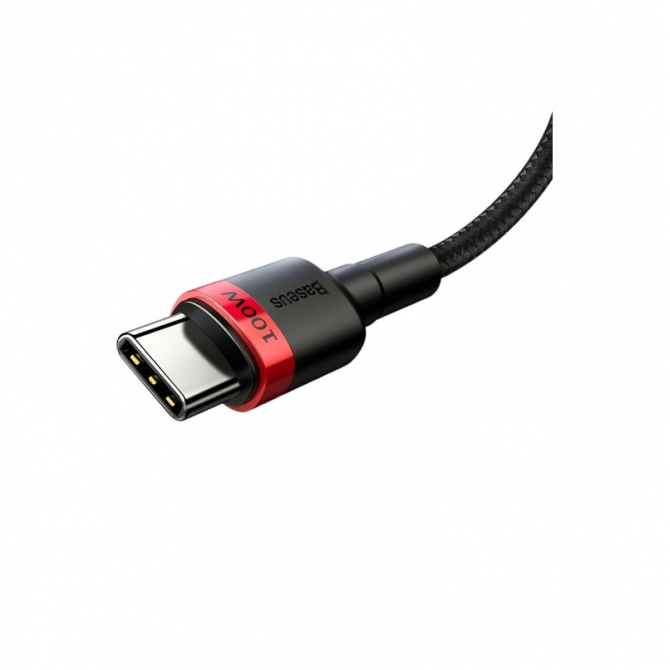 Кабель Baseus Cafule Type-C/Type-C PD2.0 (20V 5A) (CATKLF-AL91) Black/Red 2m-2