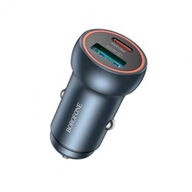 Автомобильное зарядное устройство Borofone BZ32A PD30W + QC Grey