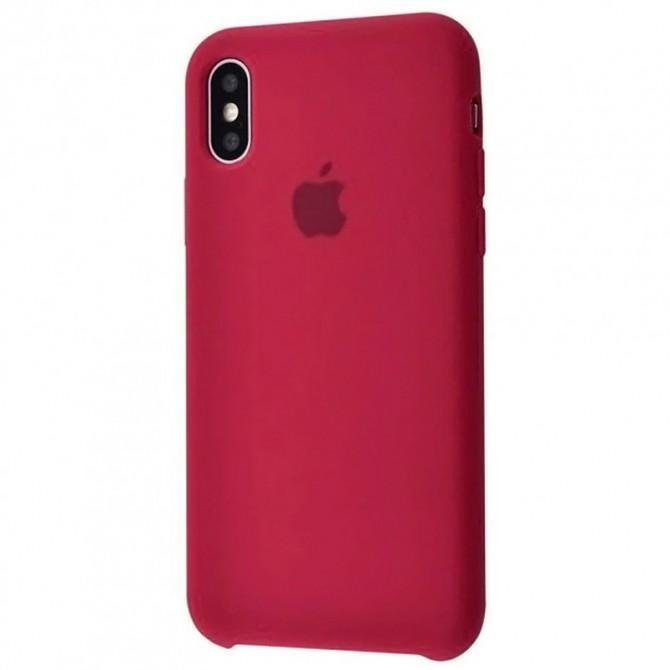 Оригинальный силиконовый чехол для iPhone Xs Max Бордовый