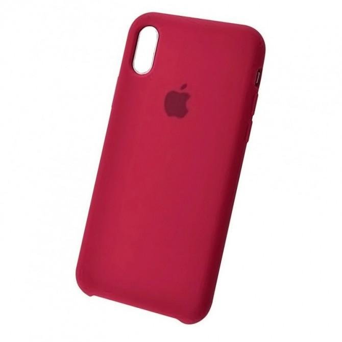 Оригинальный силиконовый чехол для iPhone Xs Max Бордовый-1