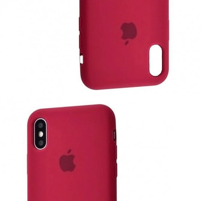 Оригинальный силиконовый чехол для iPhone Xs Max Бордовый-2