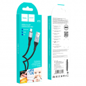 Кабель USB Hoco X72 silicone Lightning  Black 1m