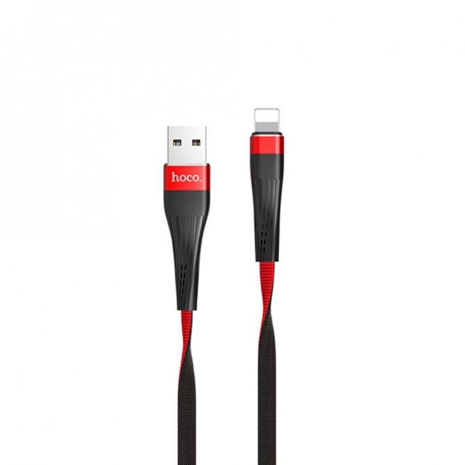 Кабель Hoco U39 Slender iPhone 8 Чёрный/Красный 1.2m