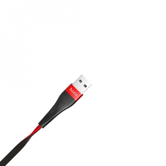 Кабель Hoco U39 Slender iPhone 8 Чёрный/Красный 1.2m-2