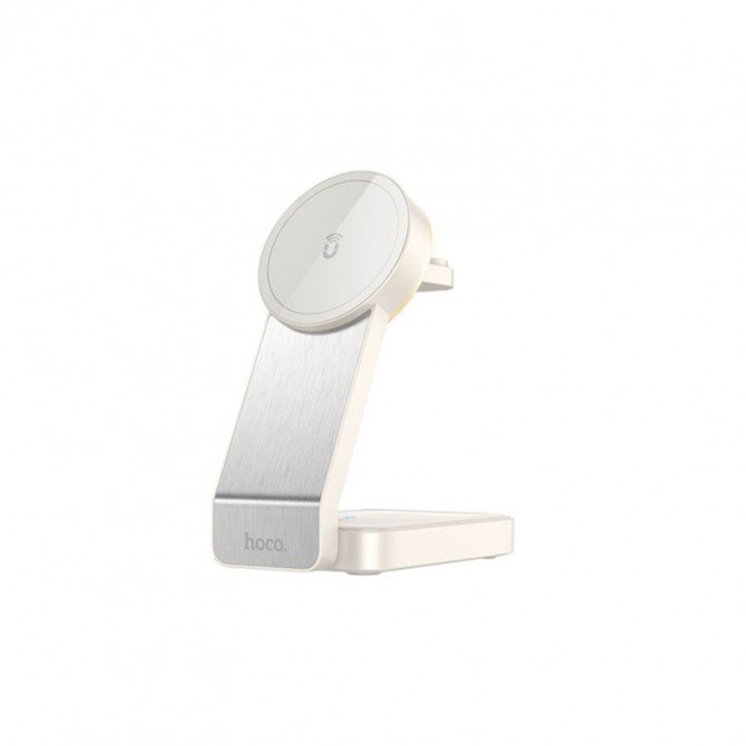 Бездротові ЗП Hoco CQ3 Motorcycle folding 3in1 magnetic Milky WHite