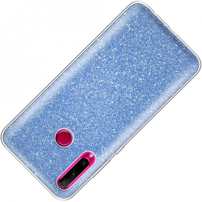 Чохол Silicone 3in1 Блискітки для Huawei Honor 10i Синій-2