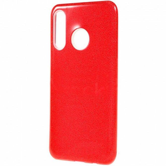 Чохол Silicone 3in1 Блискітки для Huawei Honor 10i Червоний-2